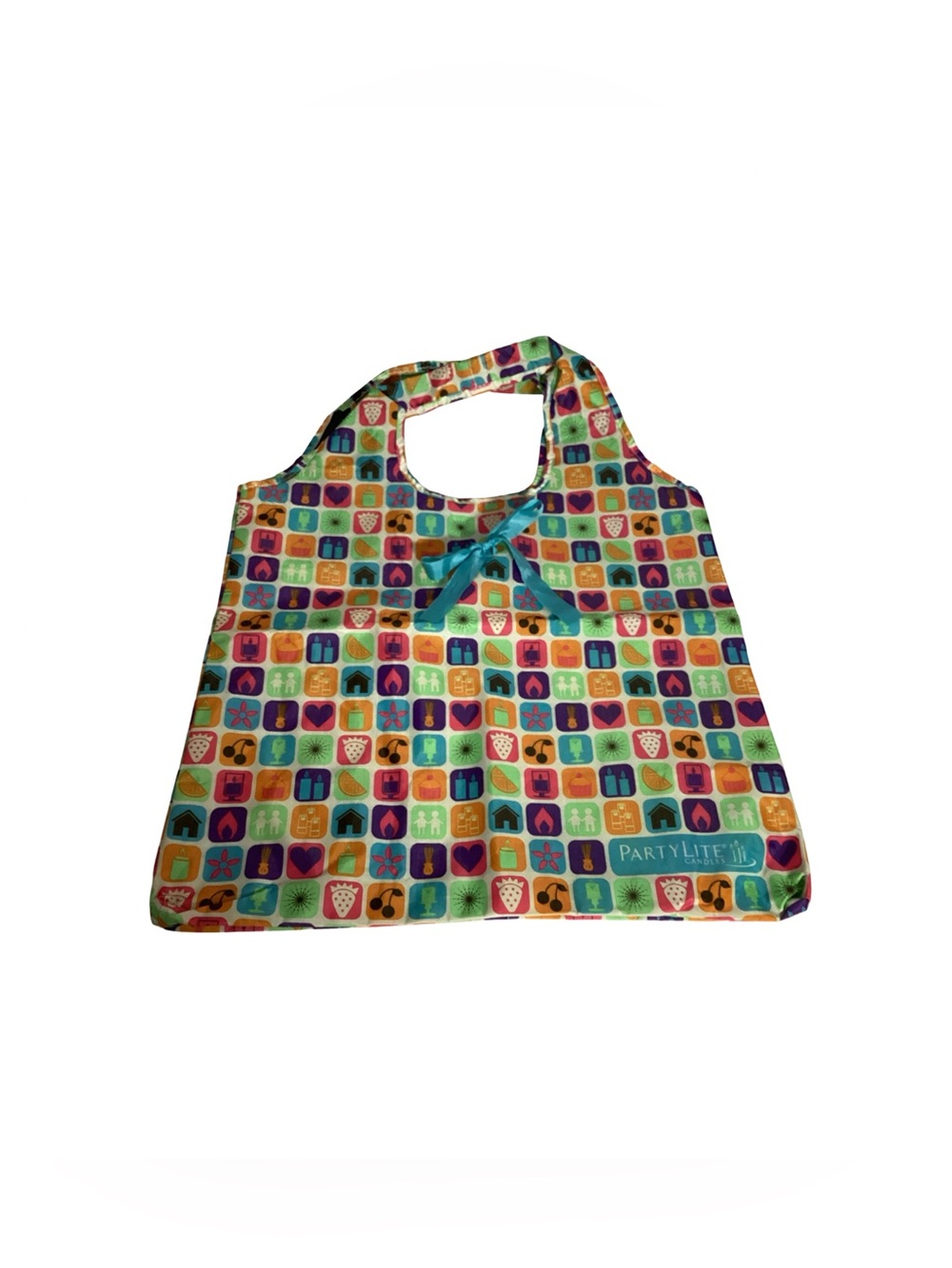 PartyLite Colorful Reusable Packable Heavy Duty Tote Bag NWOT Large Size